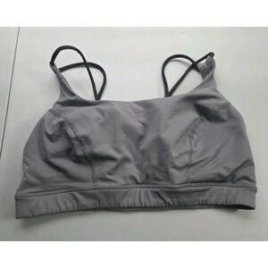 Lane Bryant Livi Active No Wire Sports Bra Size 16 Gray Black Strappy Back